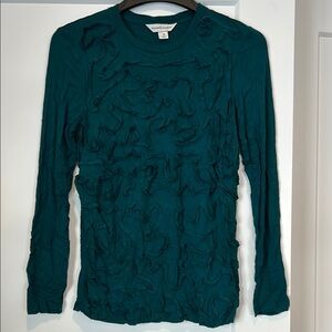 Christopher & Banks Teal Textured Long Sleeve Top
